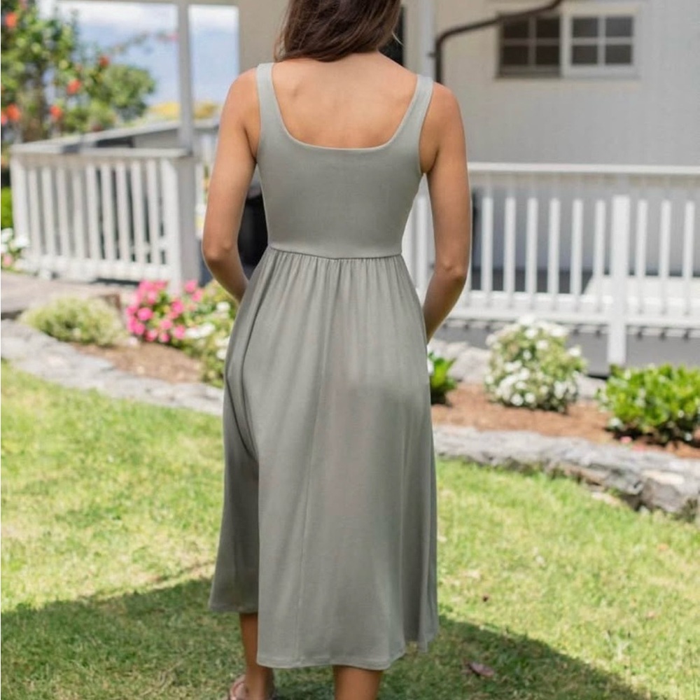 Neuflora Olive Midi Dress - Picture 4 of 8